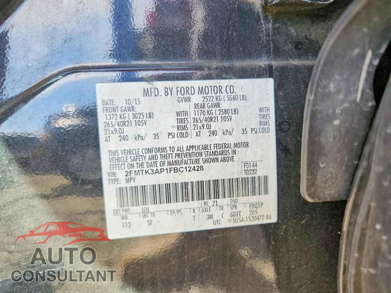 FORD EDGE 2015 - 2FMTK3AP1FBC12428