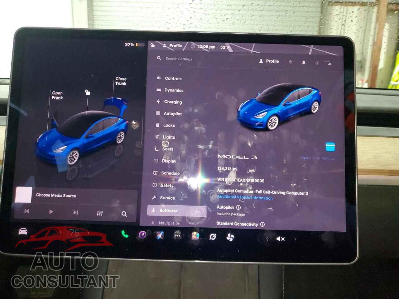 TESLA MODEL 3 2022 - 5YJ3E1EA0NF189005