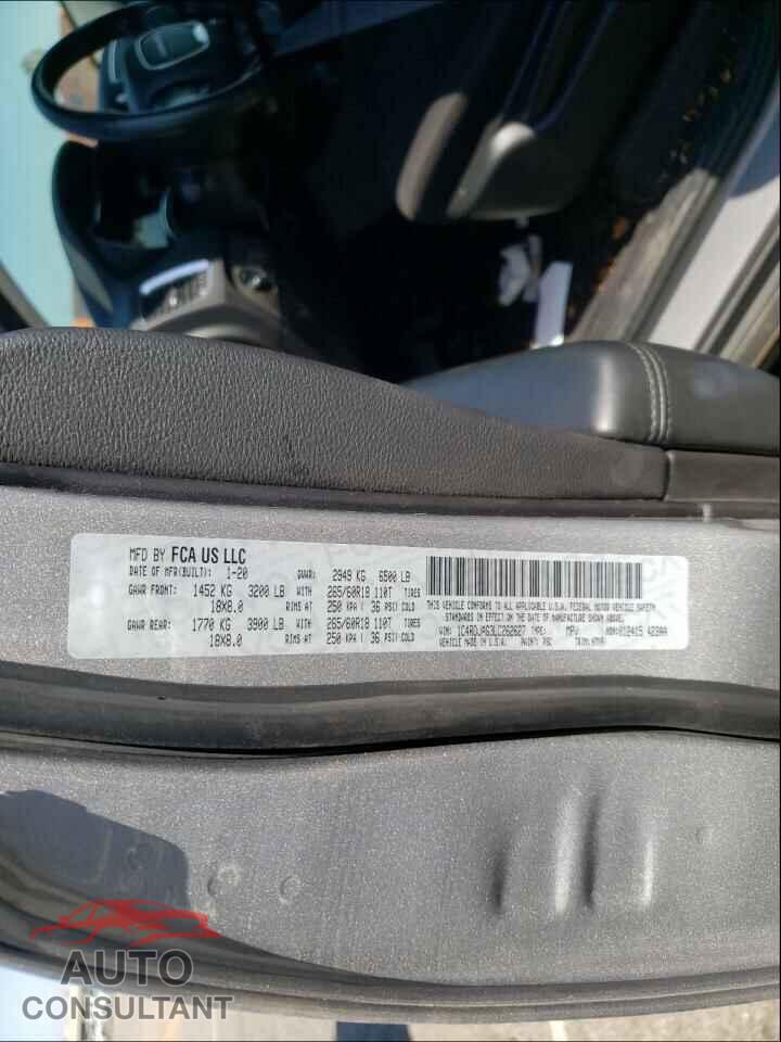 DODGE DURANGO 2020 - 1C4RDJAG3LC262627