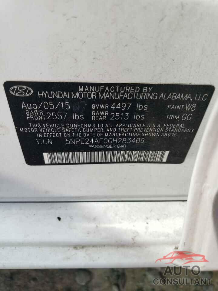 HYUNDAI SONATA 2016 - 5NPE24AF0GH283409