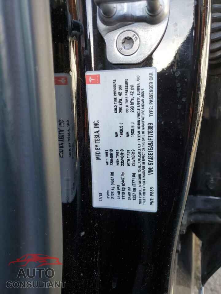 TESLA MODEL 3 2018 - 5YJ3E1EA9JF176389