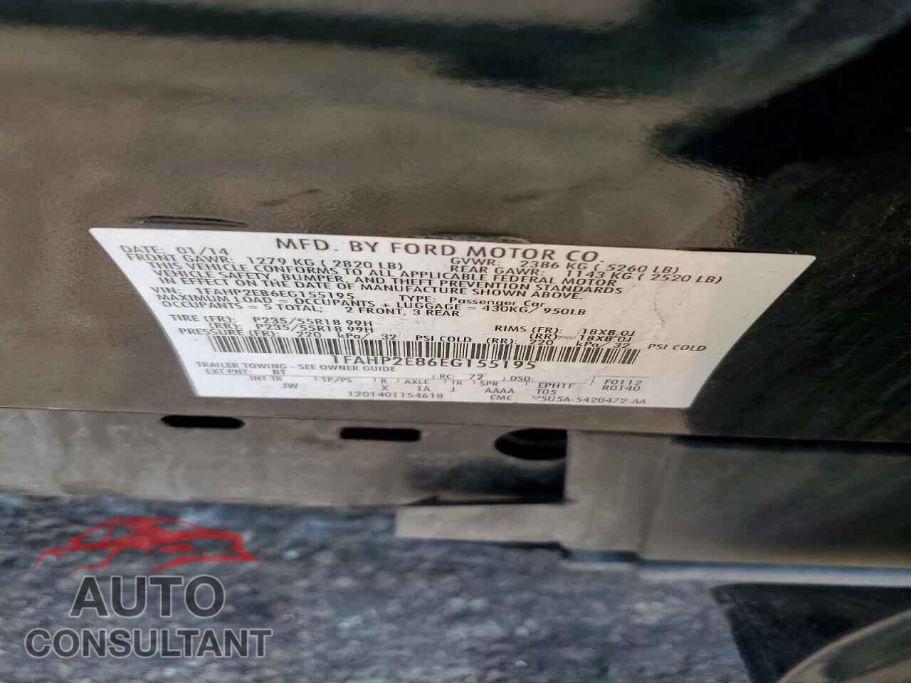 FORD TAURUS 2014 - 1FAHP2E86EG155195