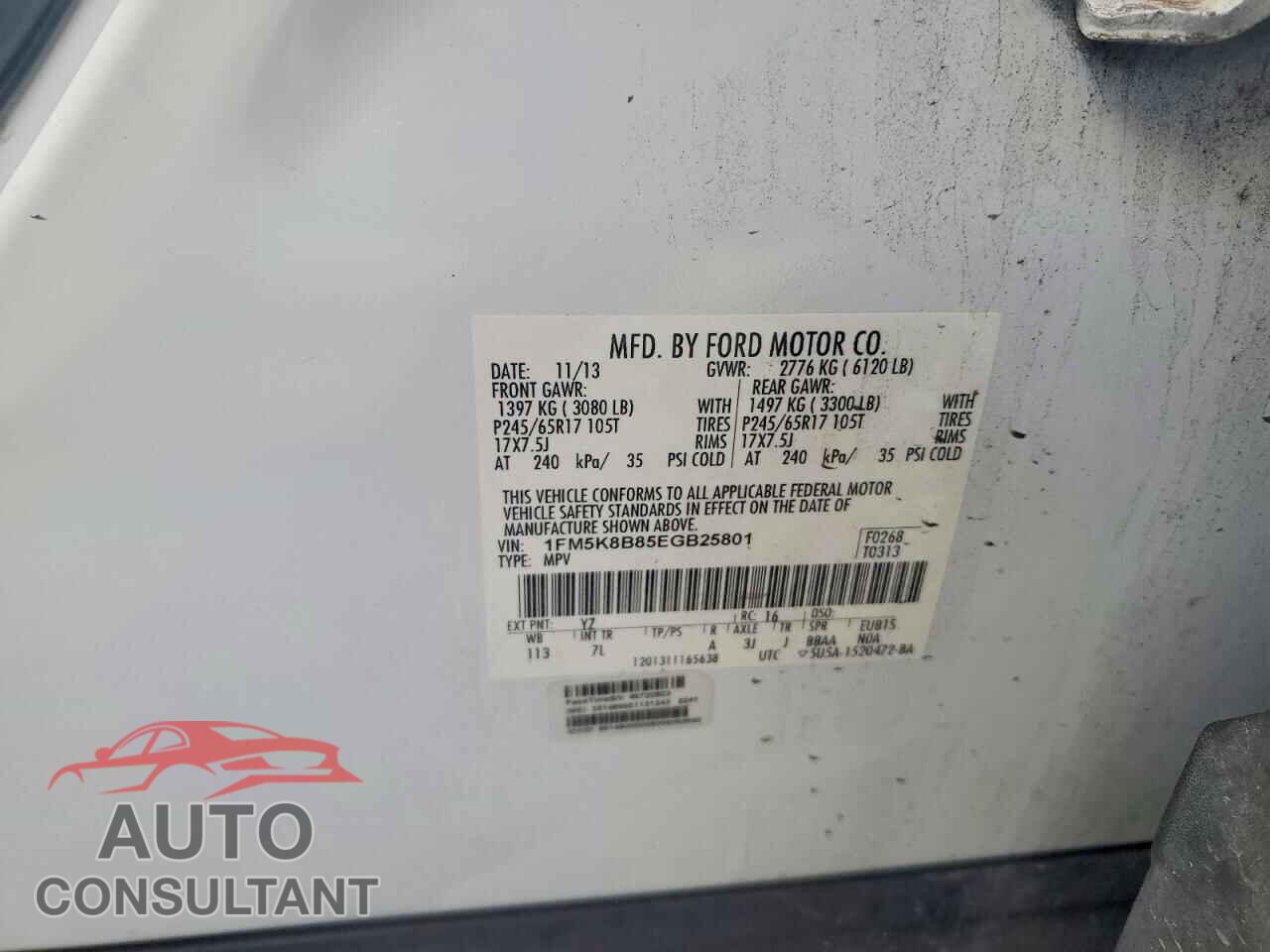 FORD EXPLORER 2014 - 1FM5K8B85EGB25801
