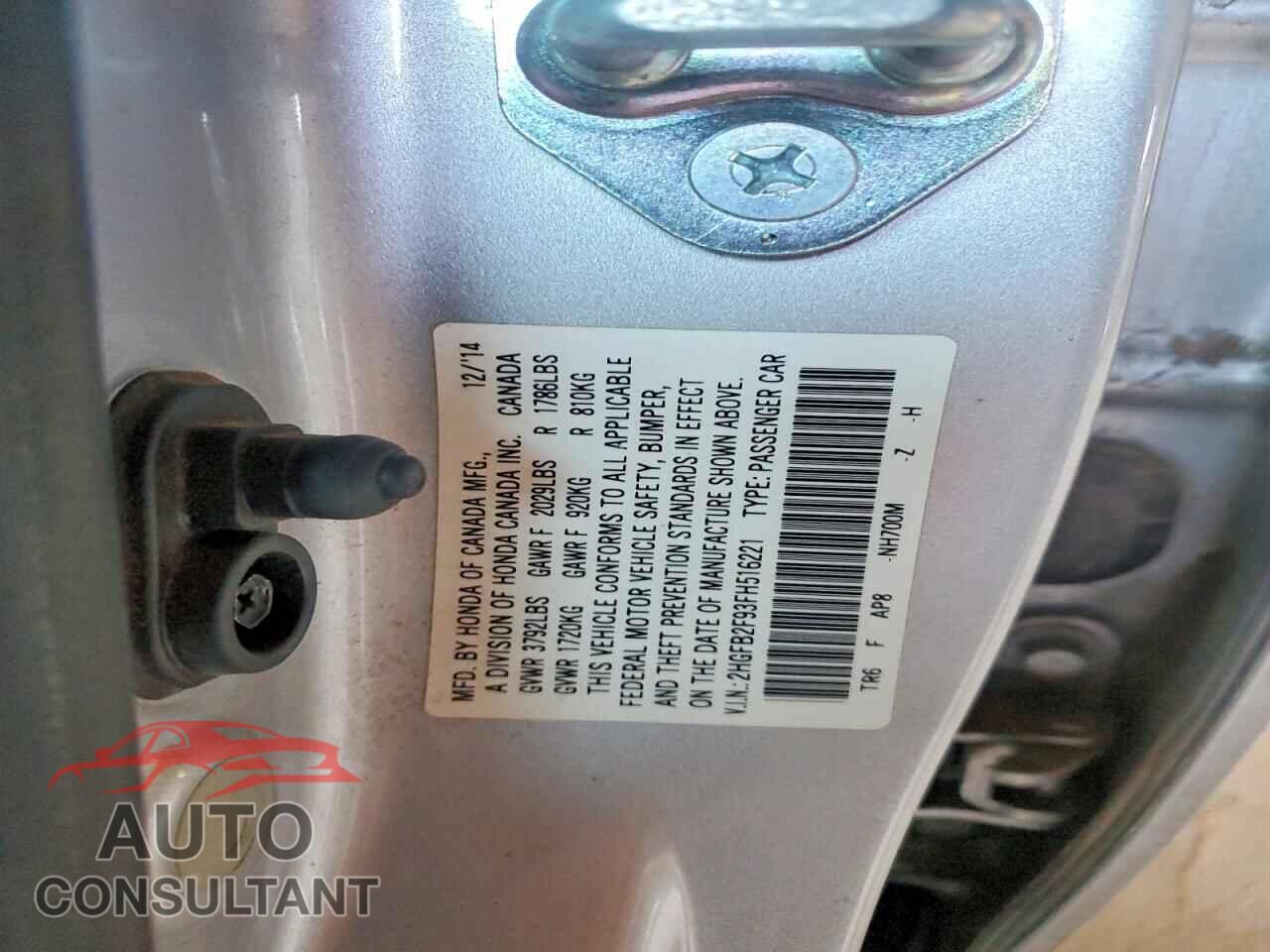HONDA CIVIC 2015 - 2HGFB2F93FH516221