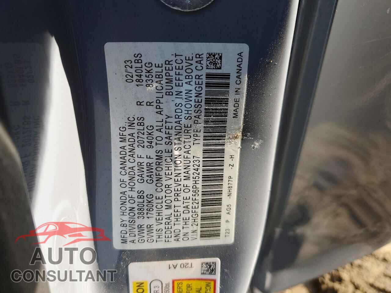 HONDA CIVIC 2023 - 2HGFE2F56PH524237