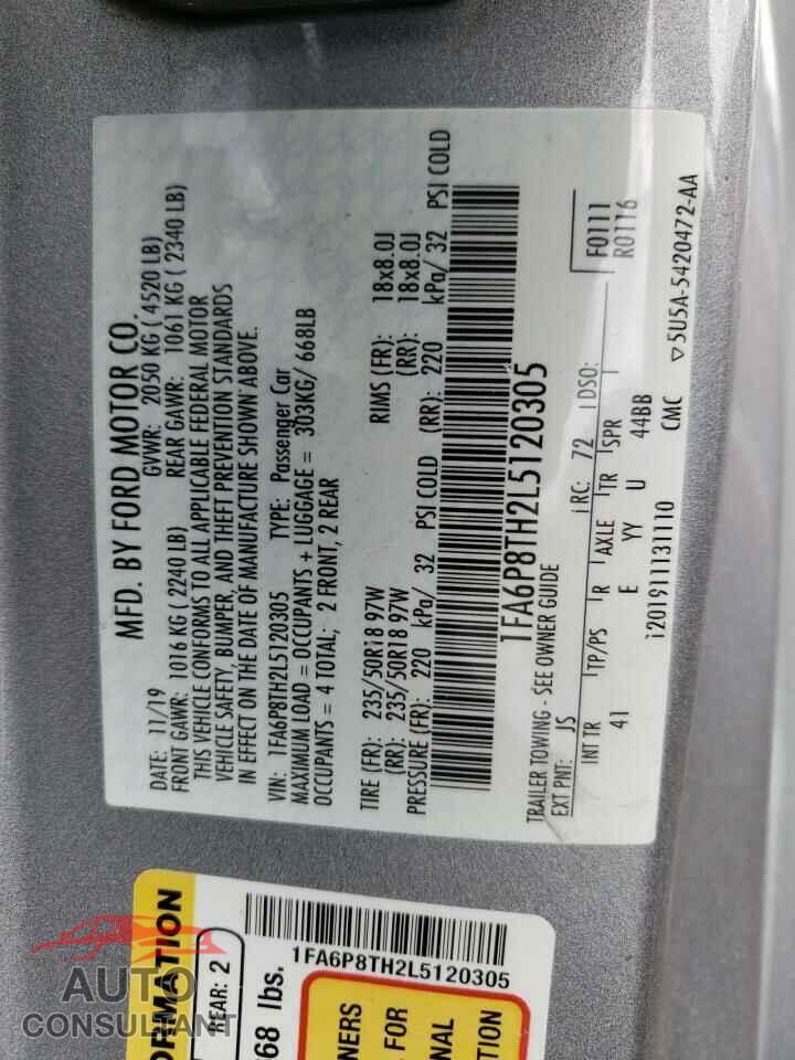 FORD MUSTANG 2020 - 1FA6P8TH2L5120305