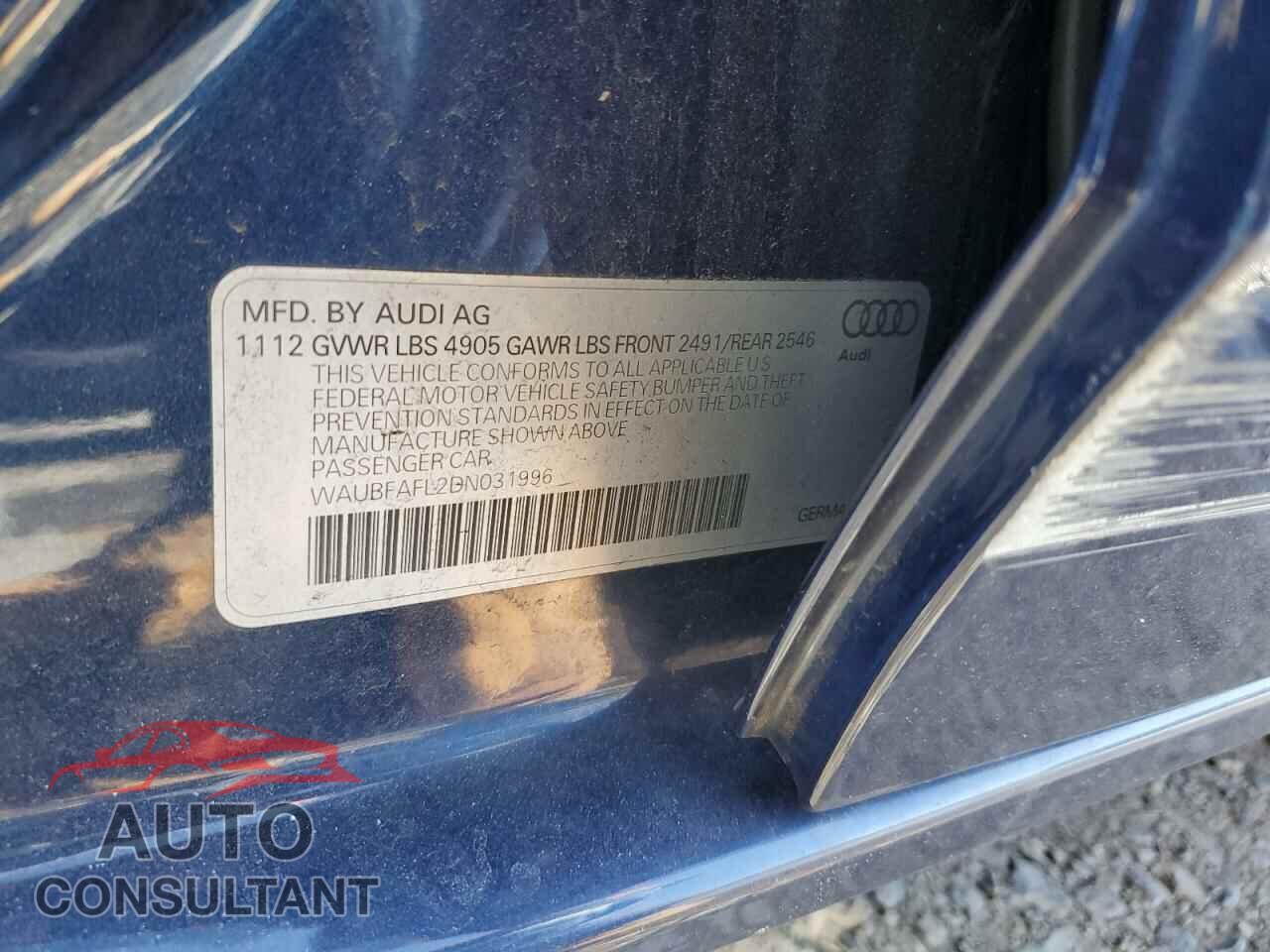 AUDI A4 2013 - WAUBFAFL2DN031996