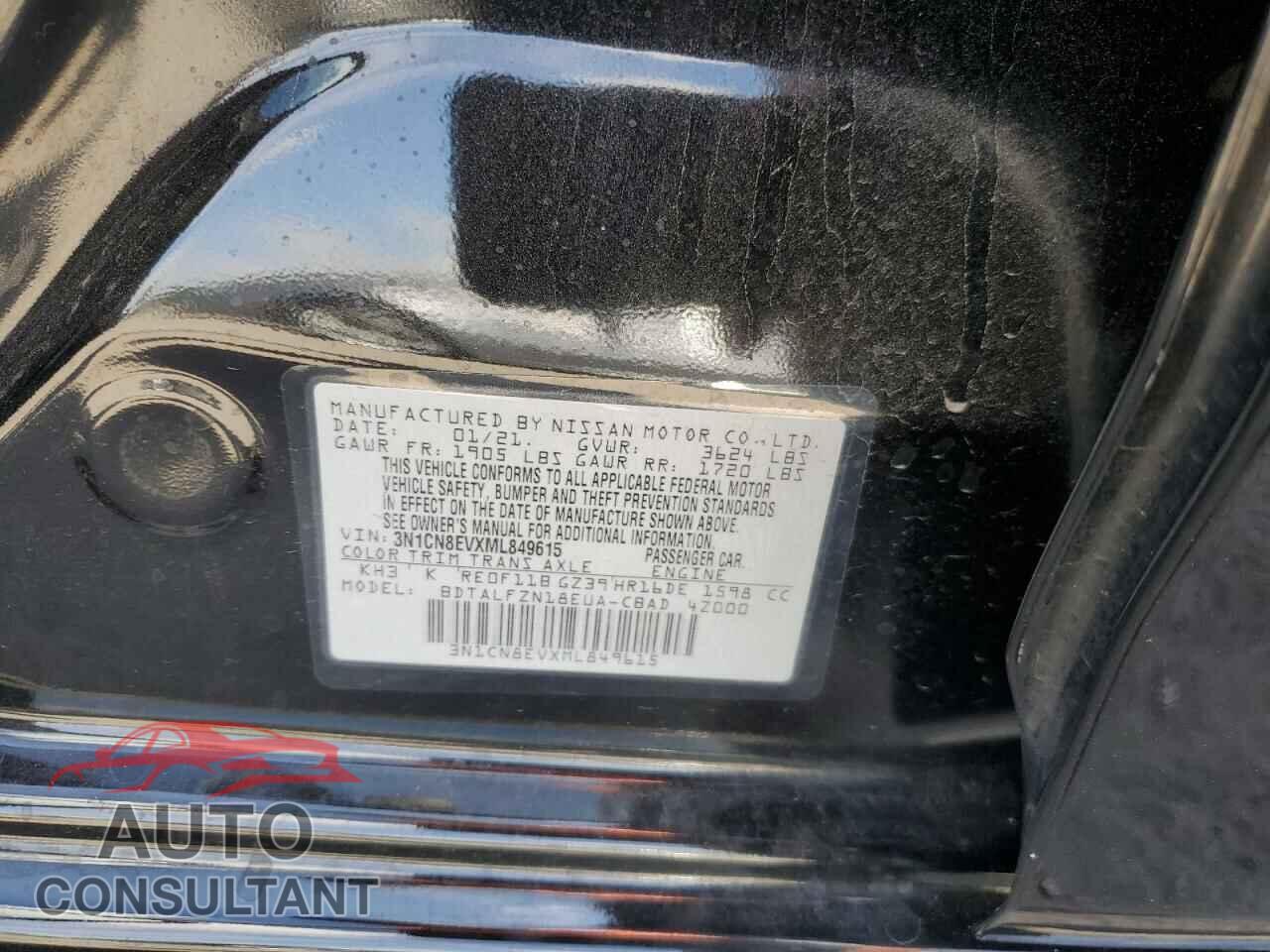 NISSAN VERSA 2021 - 3N1CN8EVXML849615
