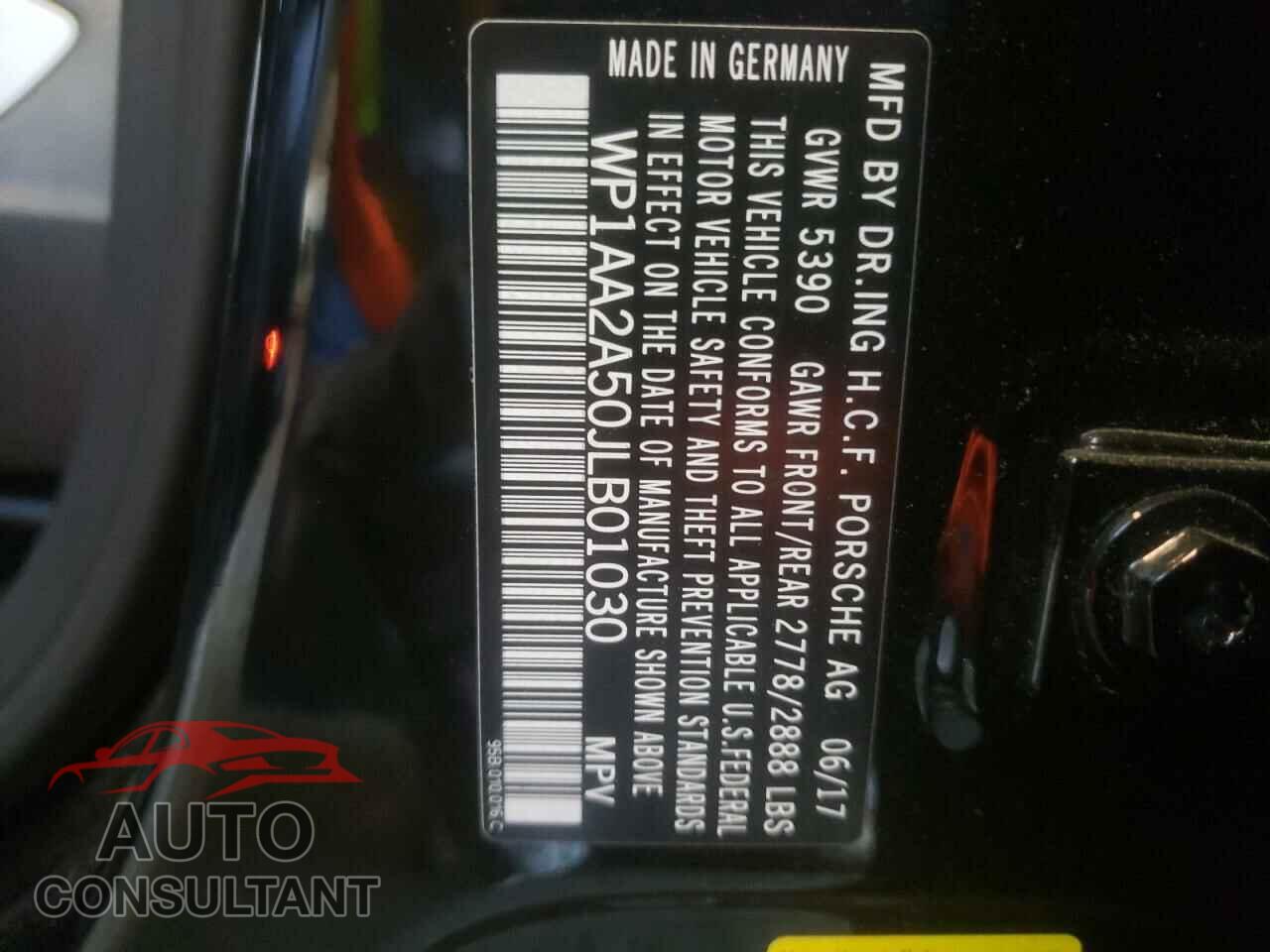 PORSCHE MACAN 2018 - WP1AA2A50JLB01030