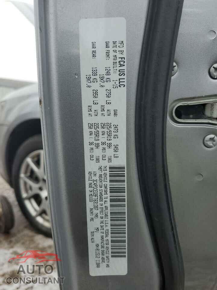 DODGE JOURNEY 2015 - 3C4PDCEG9FT631397