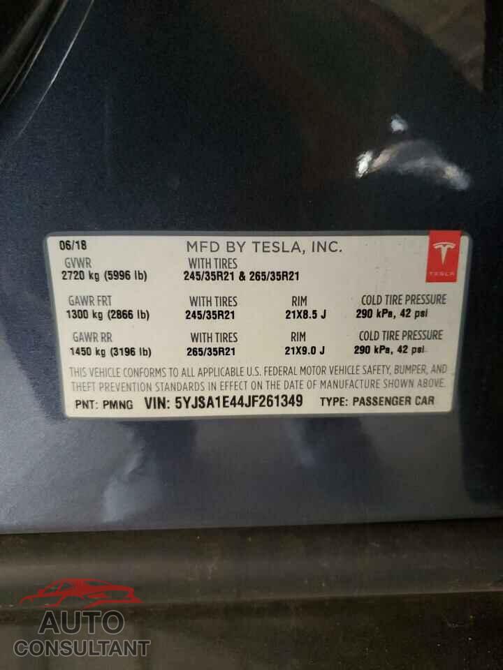TESLA MODEL S 2018 - 5YJSA1E44JF261349