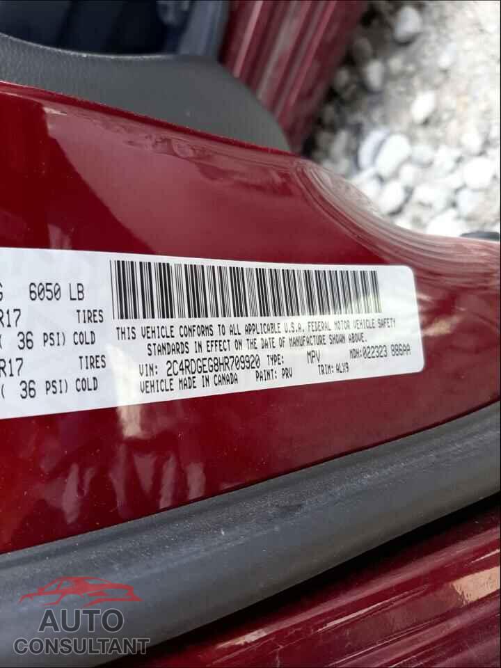 DODGE GRAND CARA 2017 - 2C4RDGEG8HR709920