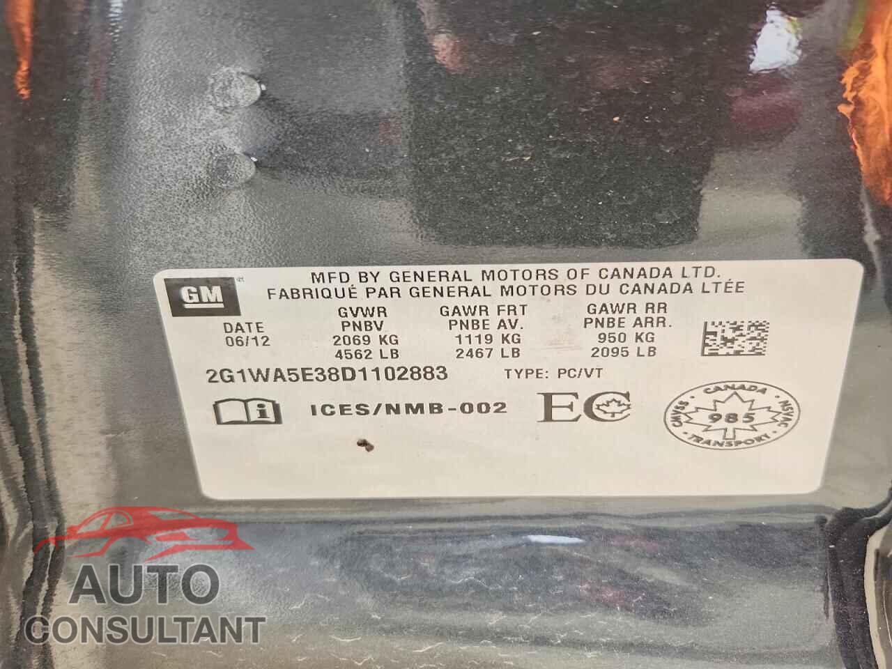 CHEVROLET IMPALA 2013 - 2G1WA5E38D1102883
