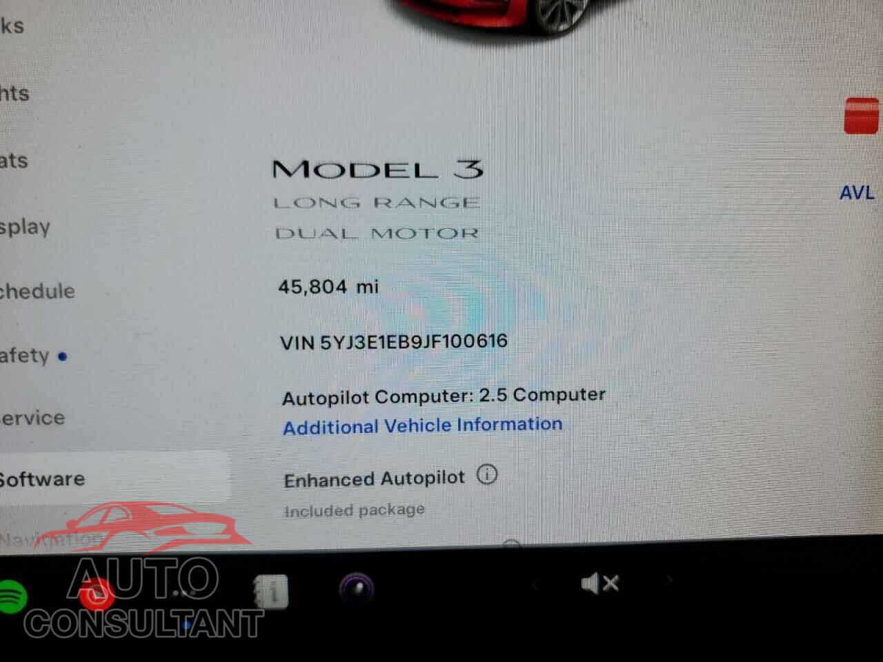 TESLA MODEL 3 2018 - 5YJ3E1EB9JF100616