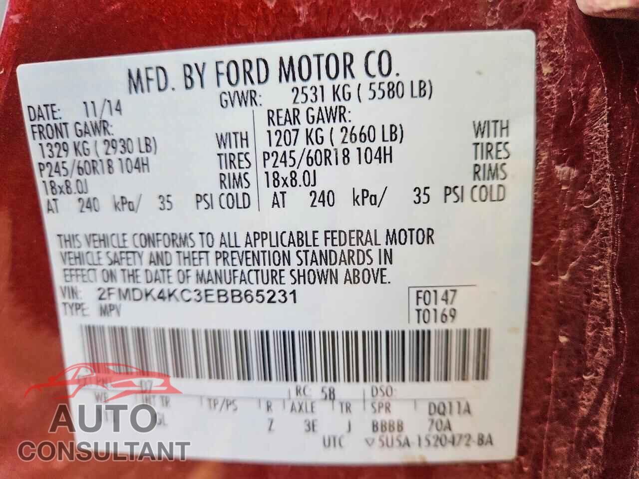 FORD EDGE 2014 - 2FMDK4KC3EBB65231