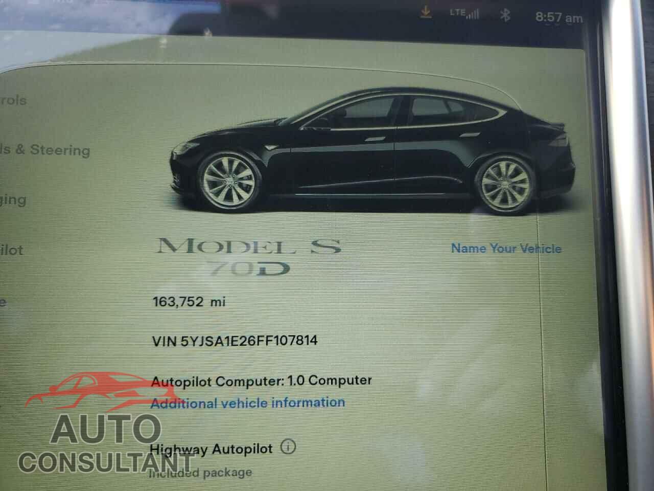 TESLA MODEL S 2015 - 5YJSA1E26FF107814
