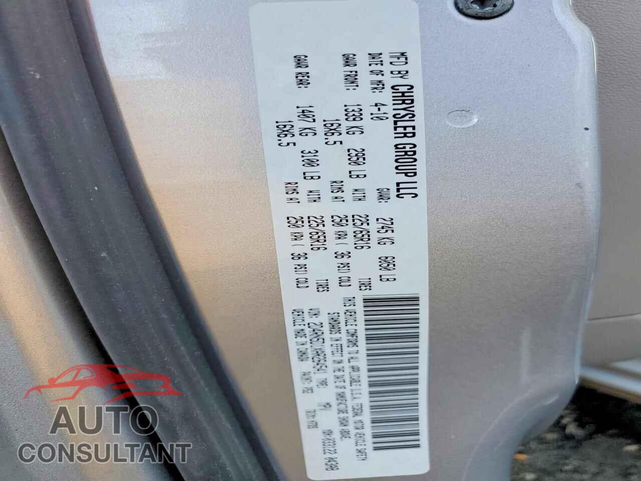 DODGE CARAVAN 2010 - 2D4RN5D1XAR264541