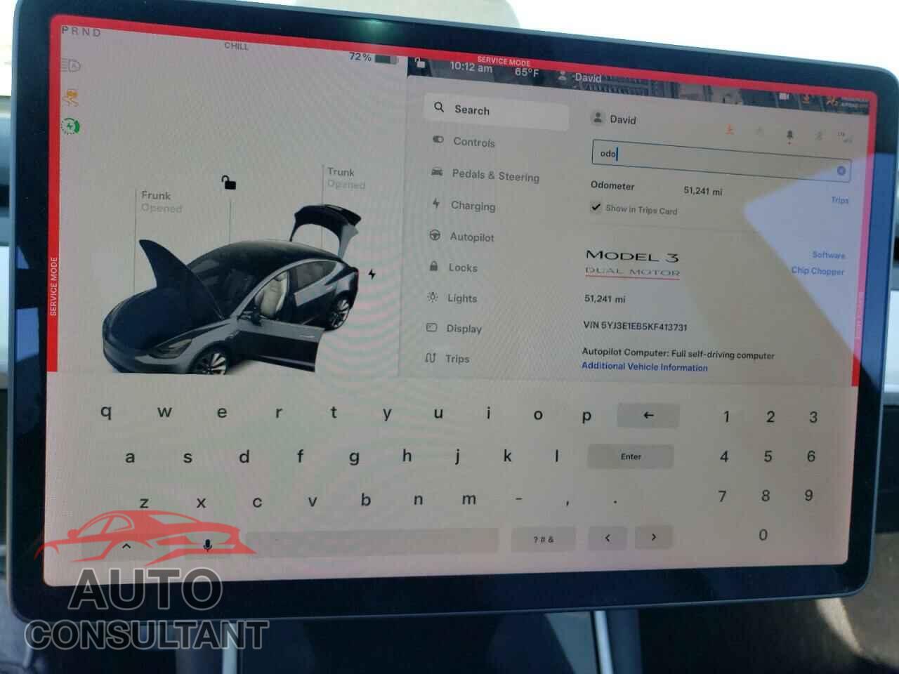 TESLA MODEL 3 2019 - 5YJ3E1EB5KF413731