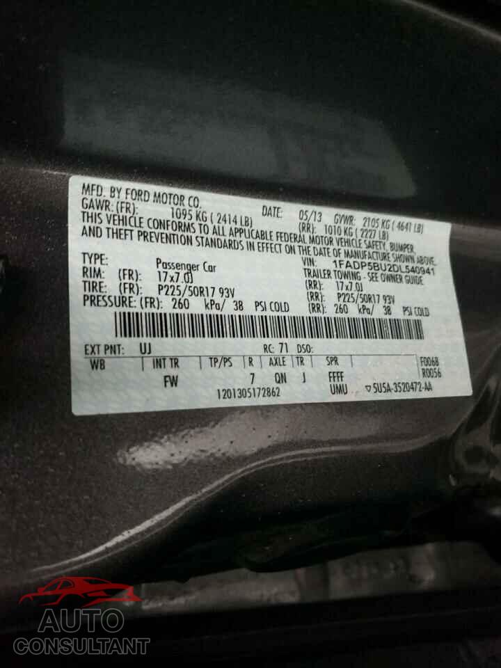 FORD CMAX 2013 - 1FADP5BU2DL540941