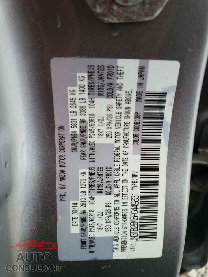 MAZDA CX-9 2015 - JM3TB2BA5F0449831