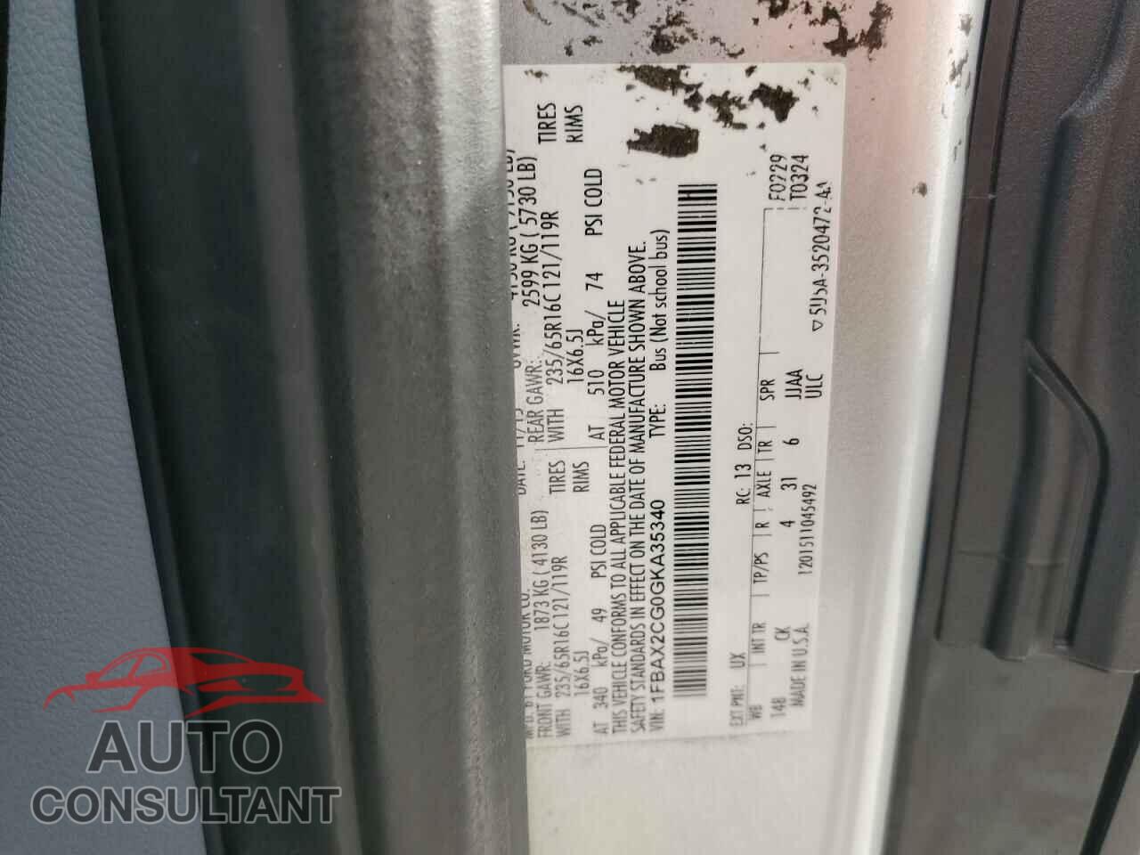 FORD TRANSIT 2016 - 1FBAX2CG0GKA35340