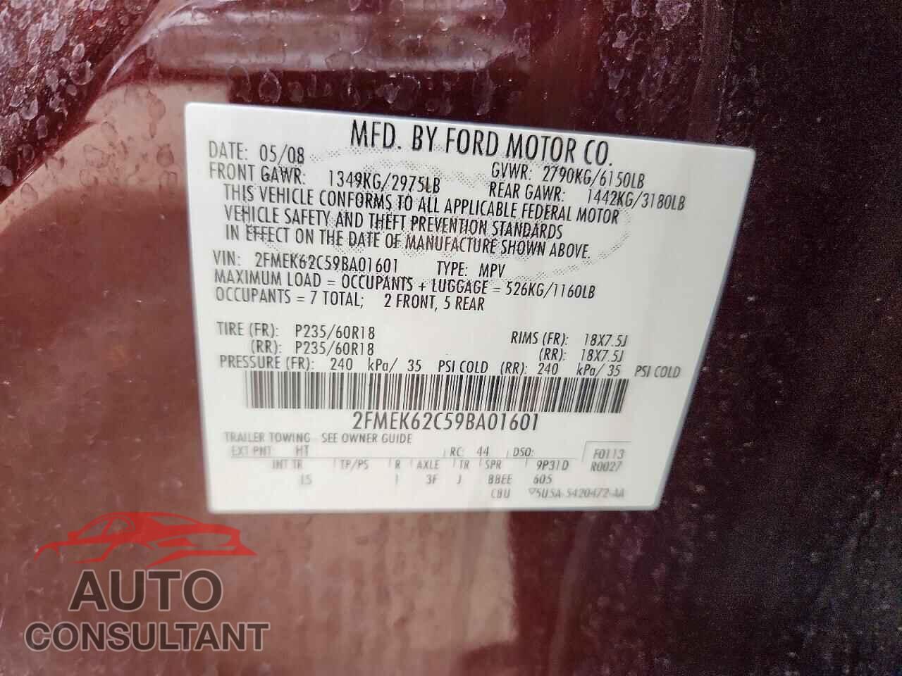 FORD FLEX 2009 - 2FMEK62C59BA01601