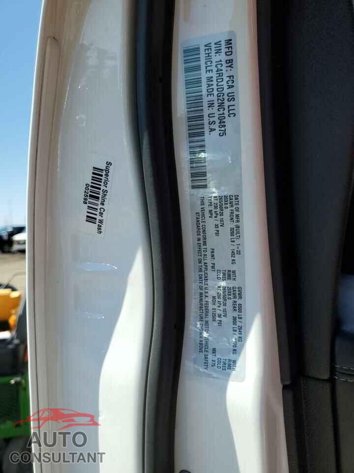 DODGE DURANGO 2022 - 1C4RDJDG2NC104875