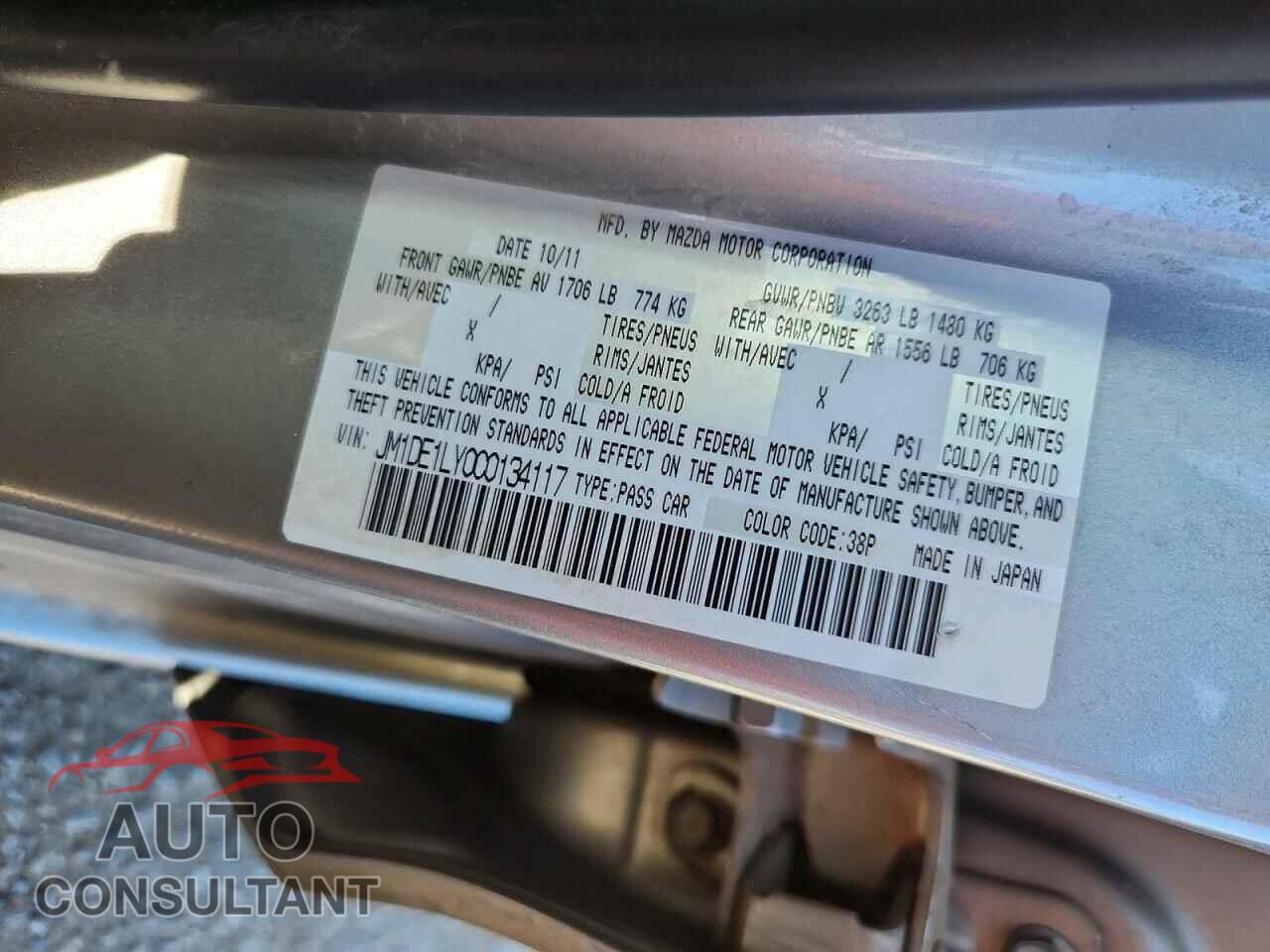 MAZDA 2 2012 - JM1DE1LY0C0134117