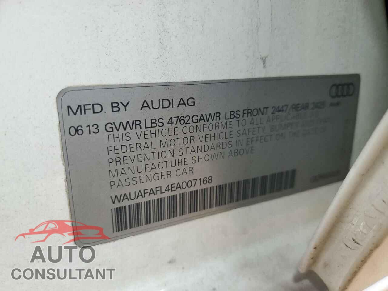 AUDI A4 2014 - WAUAFAFL4EA007168
