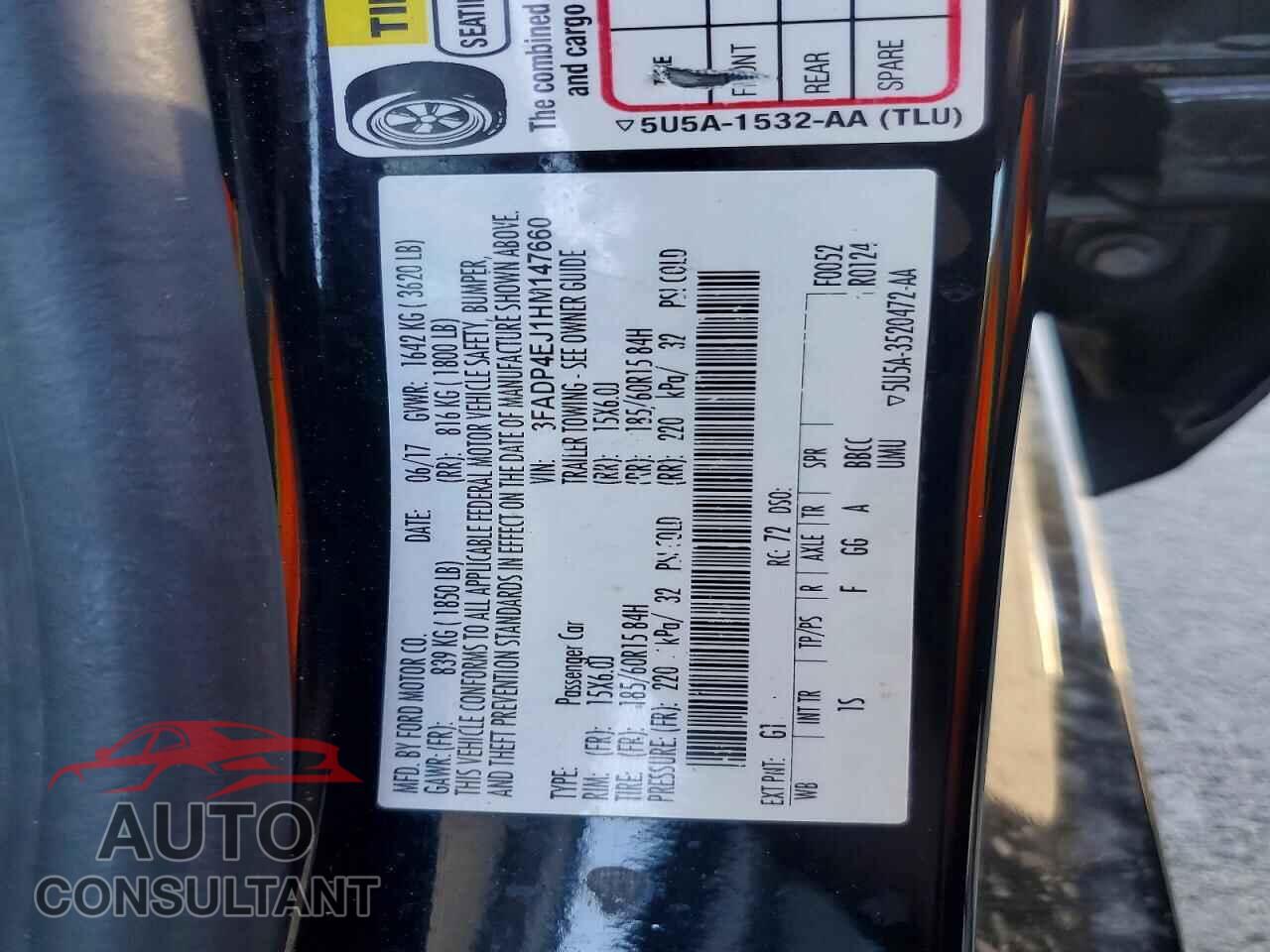 FORD FIESTA 2017 - 3FADP4EJ1HM147660