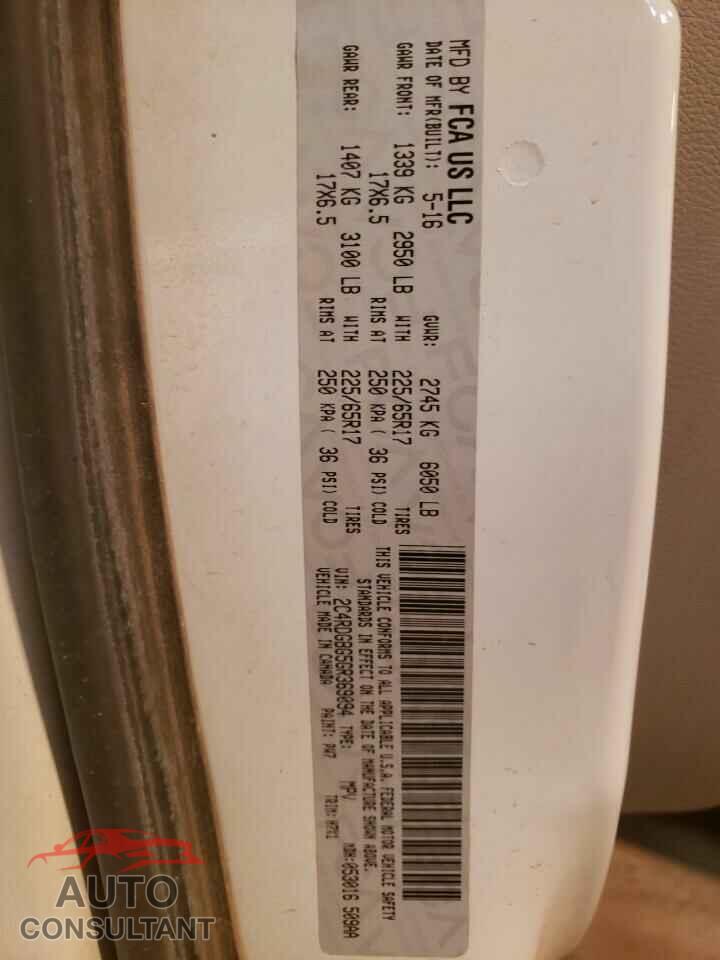 DODGE CARAVAN 2016 - 2C4RDGBG5GR369094