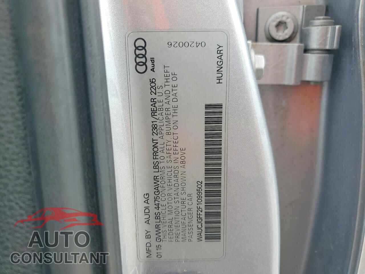 AUDI A3 2015 - WAUCJGFF2F1099502