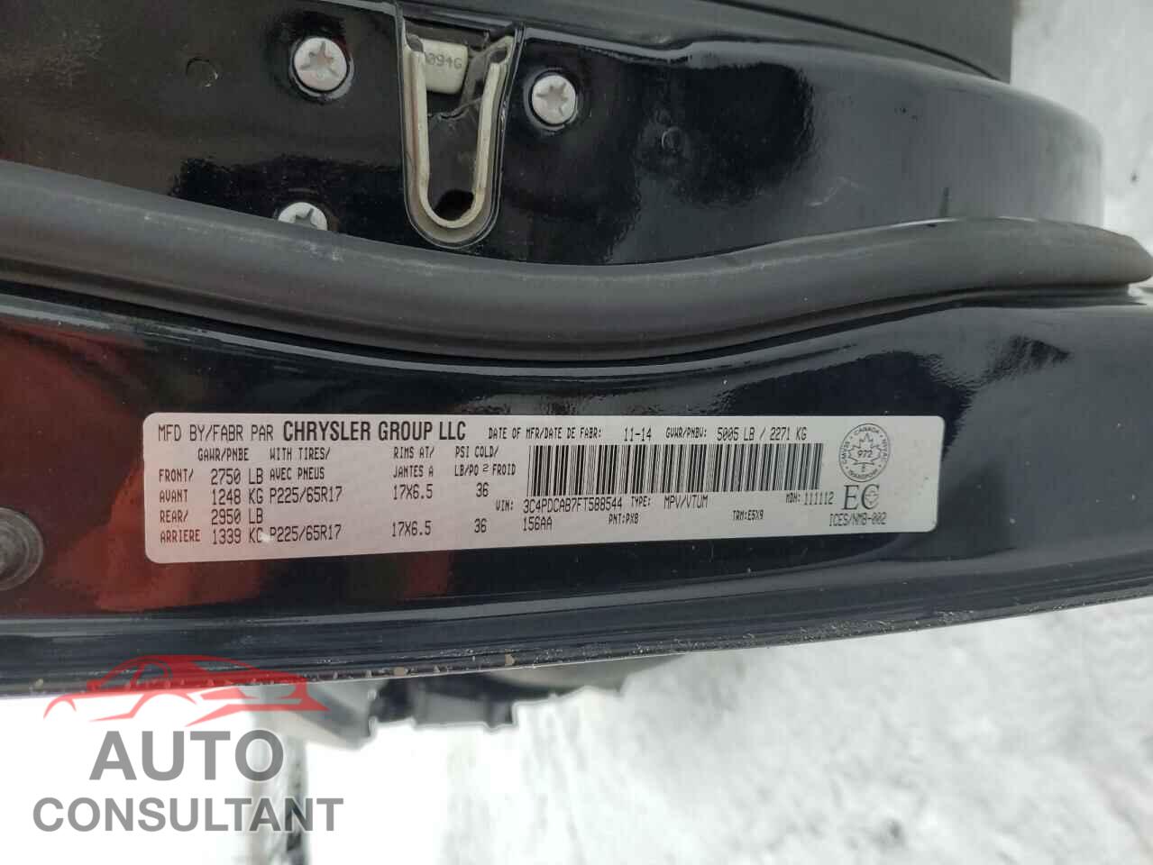 DODGE JOURNEY 2015 - 3C4PDCAB7FT588544
