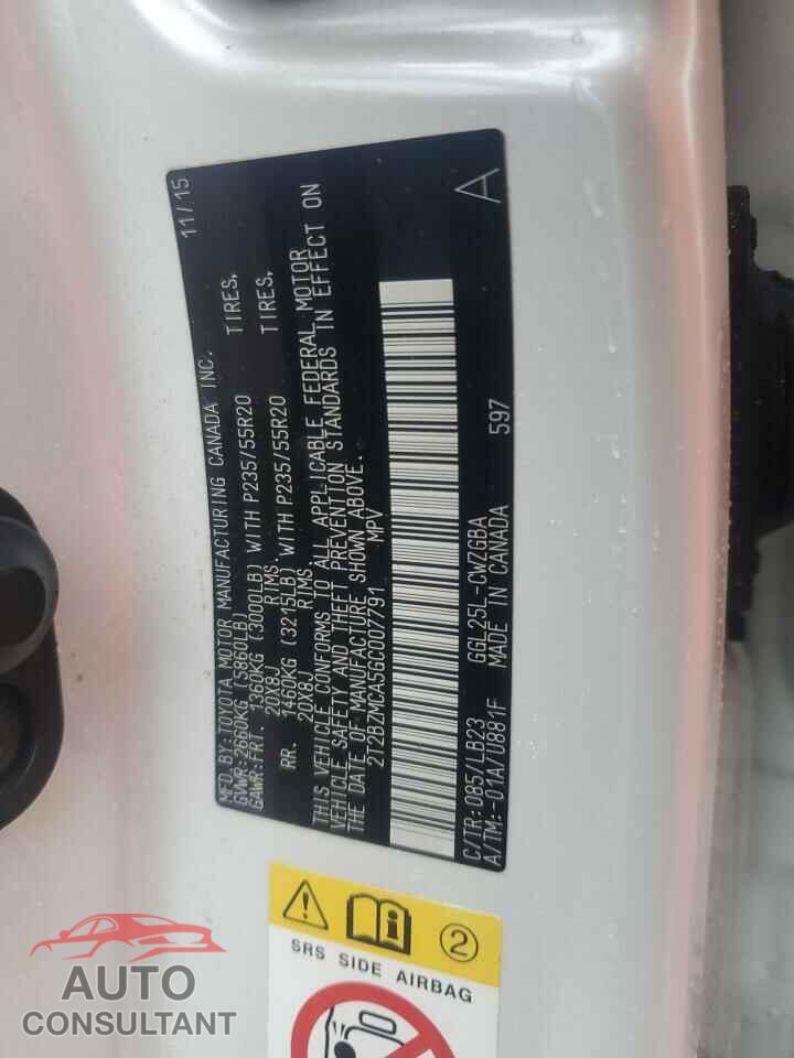 LEXUS RX350 2016 - 2T2BZMCA5GC007791