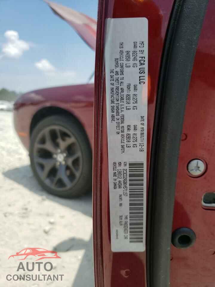 DODGE CHALLENGER 2019 - 2C3CDZAG8KH571157