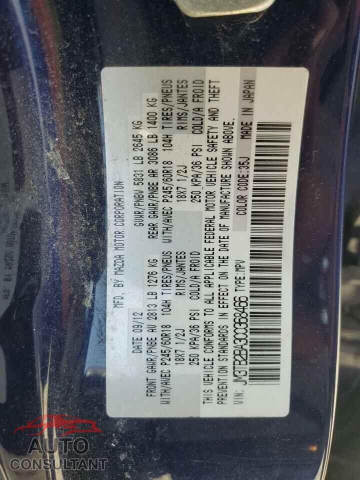 MAZDA CX-9 2012 - JM3TB2BA3C0368466