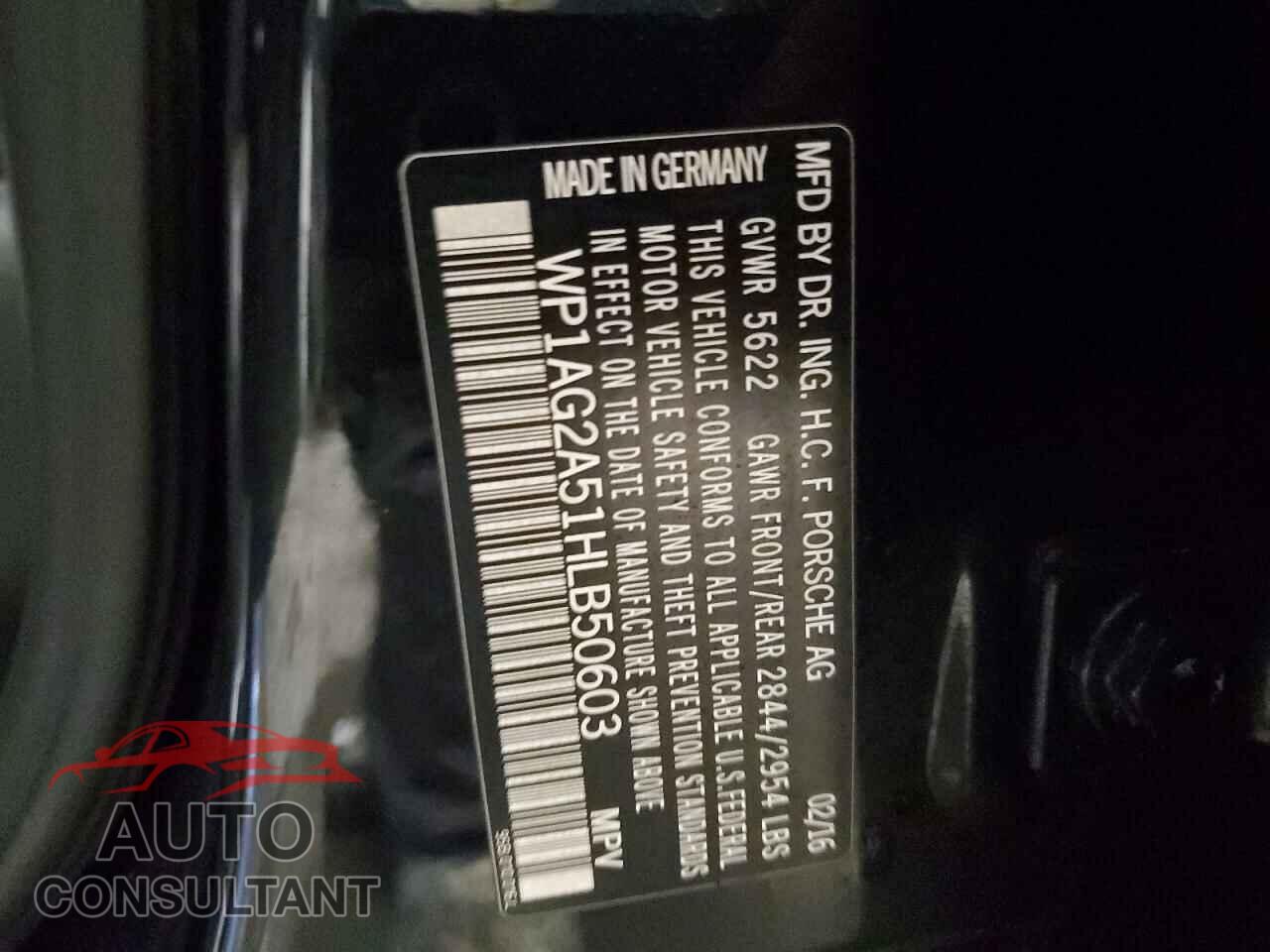 PORSCHE MACAN 2017 - WP1AG2A51HLB50603
