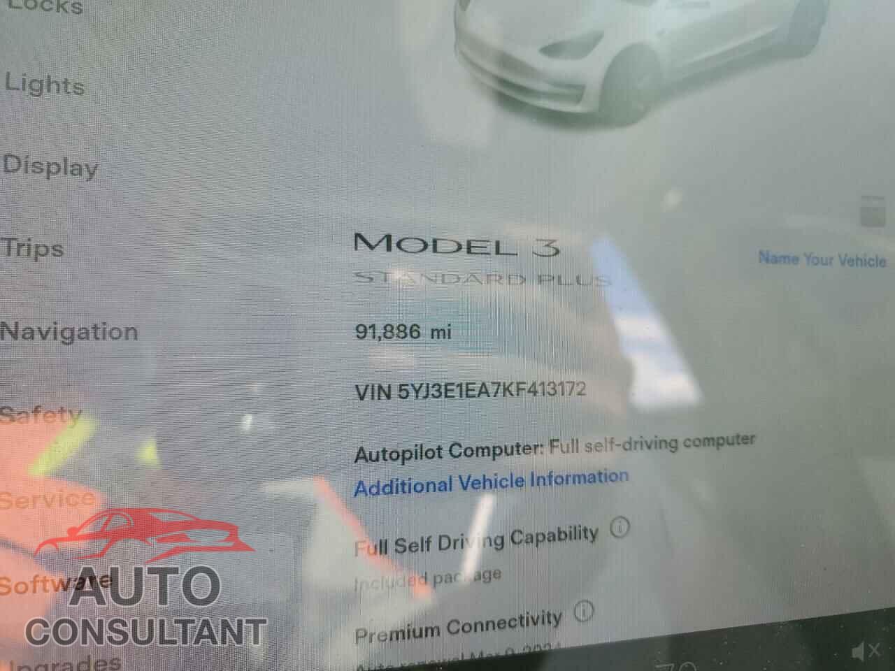TESLA MODEL 3 2019 - 5YJ3E1EA7KF413172
