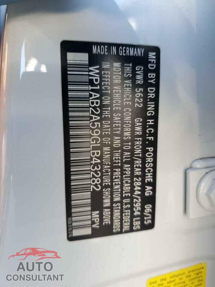 PORSCHE MACAN 2016 - WP1AB2A59GLB43282