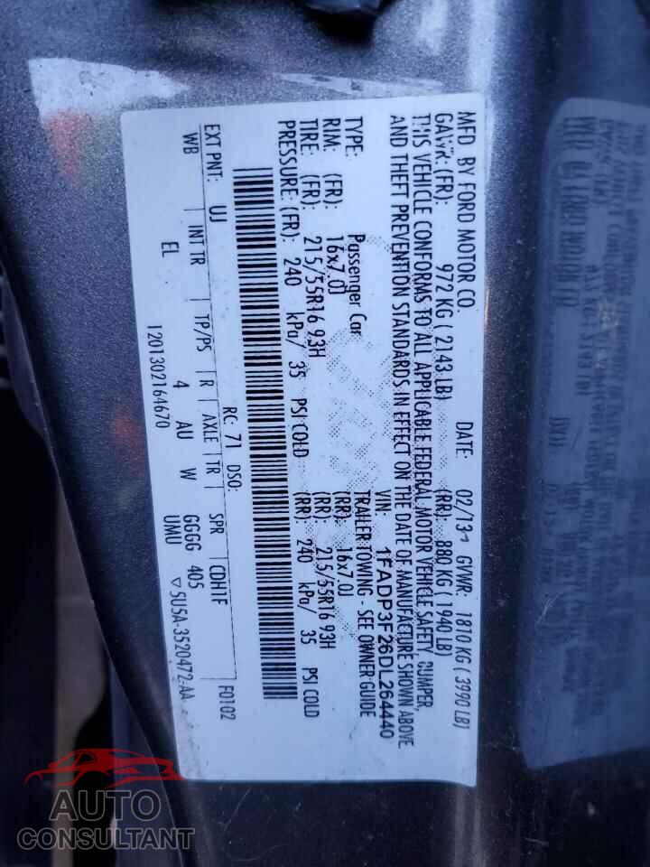 FORD FOCUS 2013 - 1FADP3F26DL264440