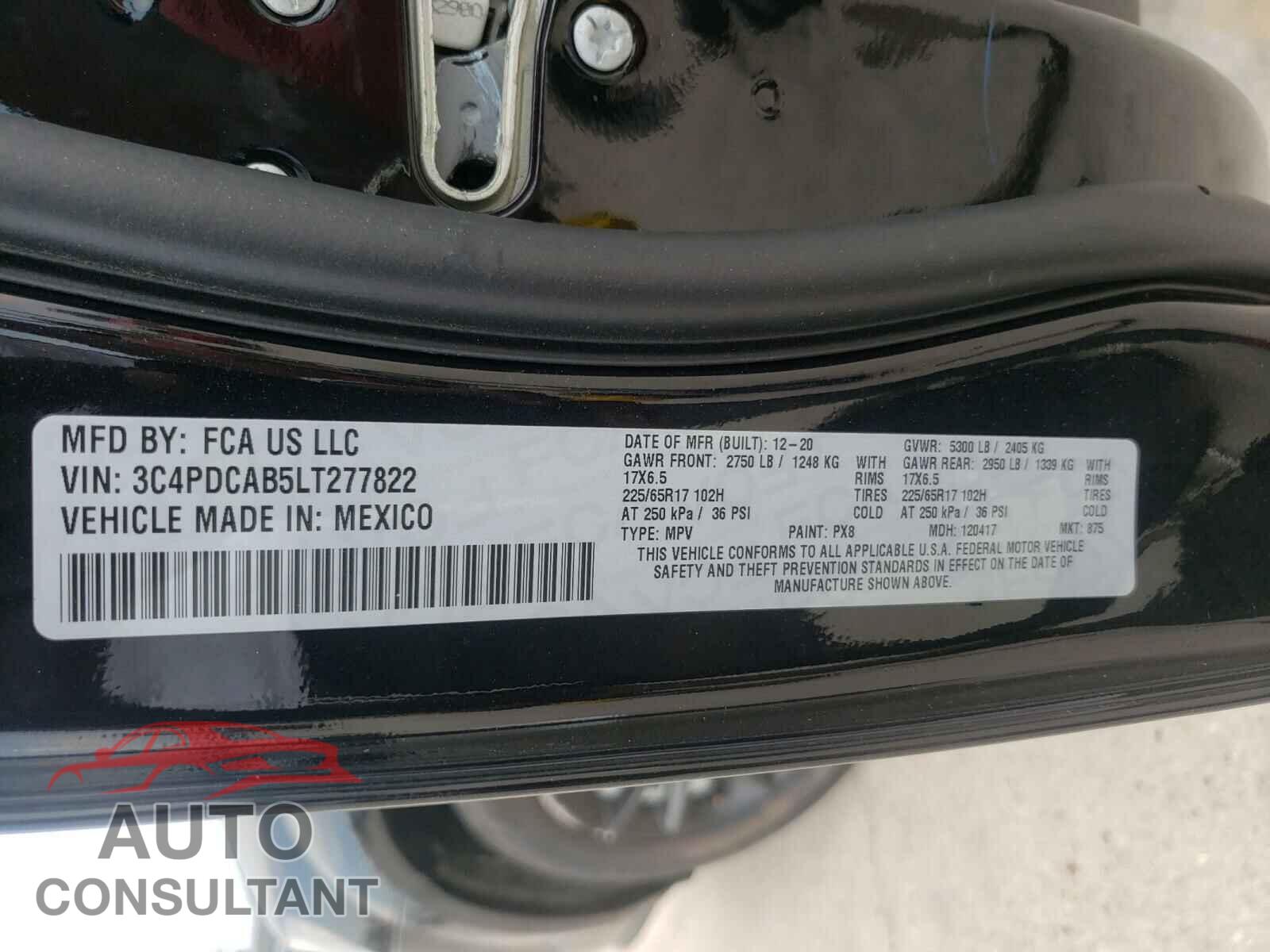 DODGE JOURNEY 2020 - 3C4PDCAB5LT277822