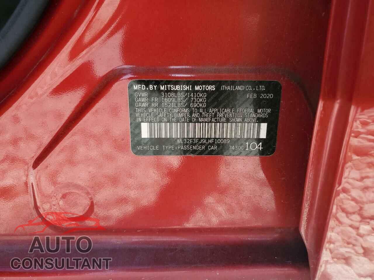 MITSUBISHI MIRAGE 2020 - ML32F3FJ9LHF10089