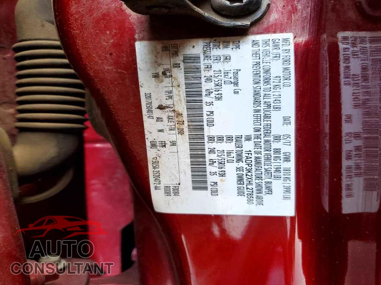 FORD FOCUS 2017 - 1FADP3K2XHL278580