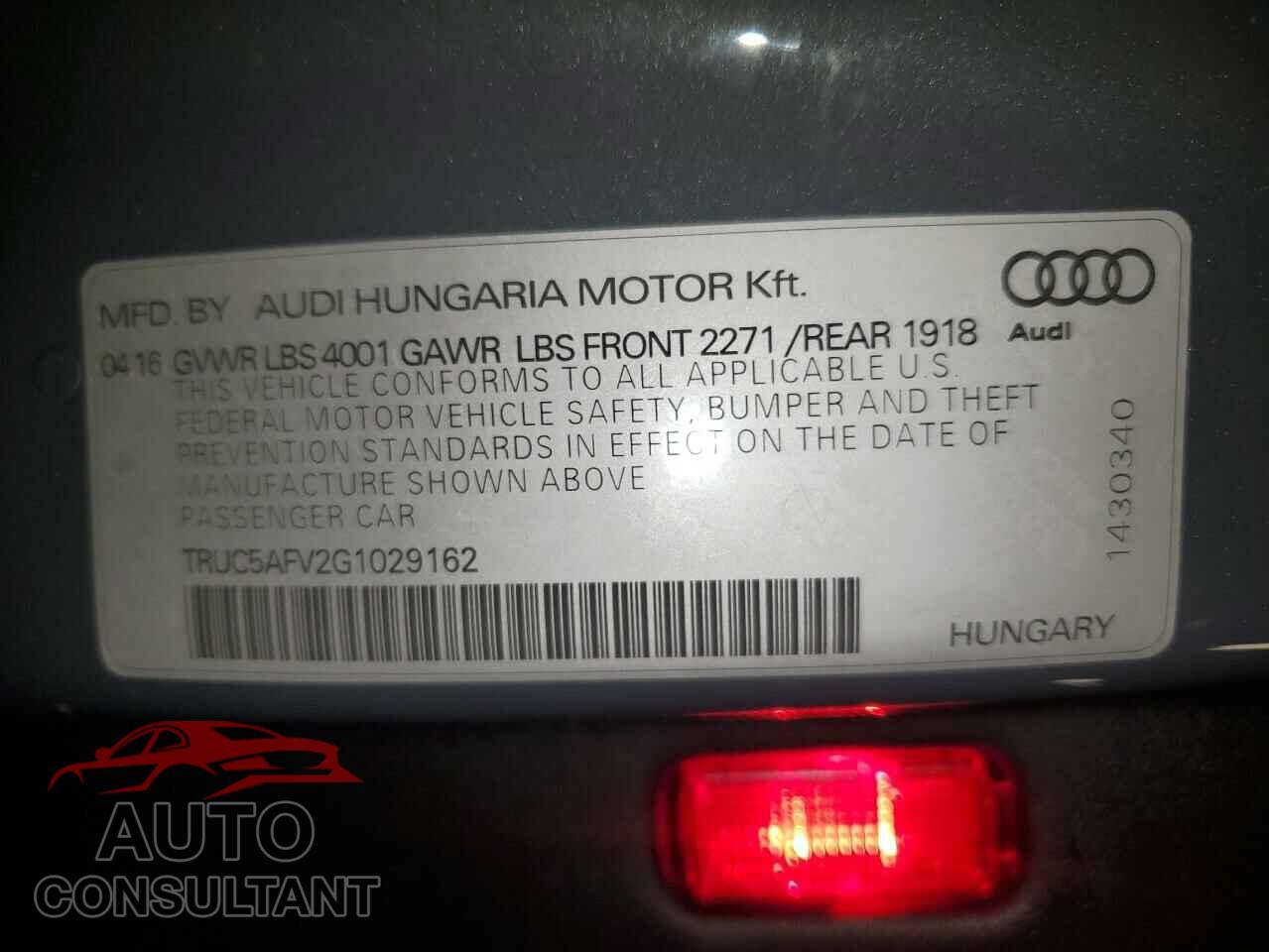 AUDI TT 2016 - TRUC5AFV2G1029162