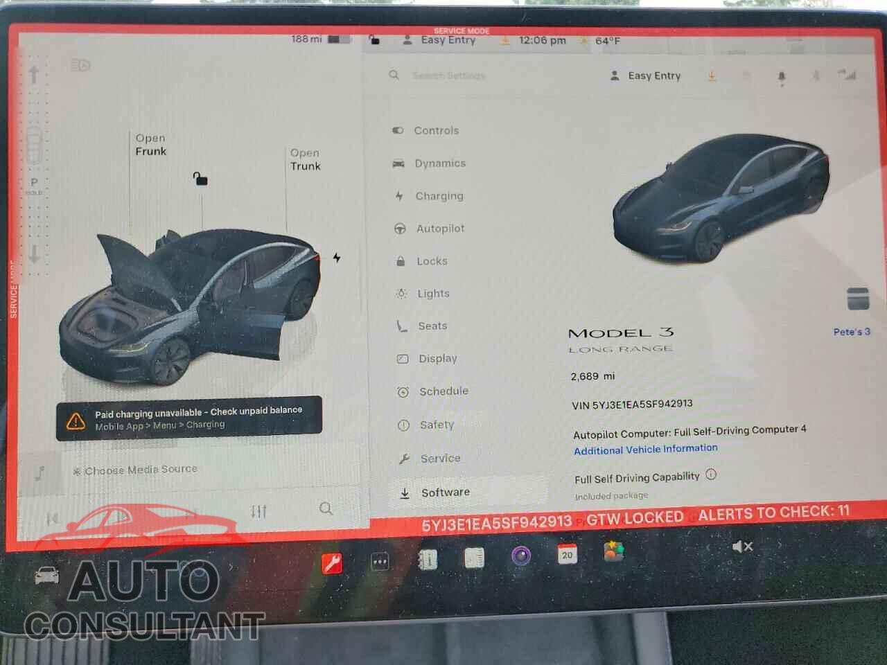 TESLA MODEL 3 2025 - 5YJ3E1EA5SF942913