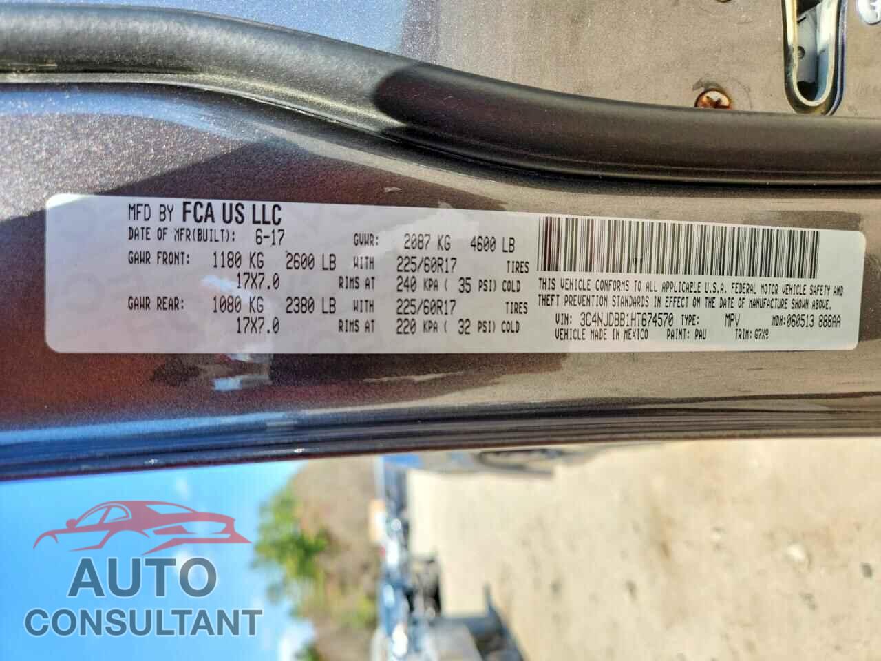 JEEP COMPASS 2017 - 3C4NJDBB1HT674570