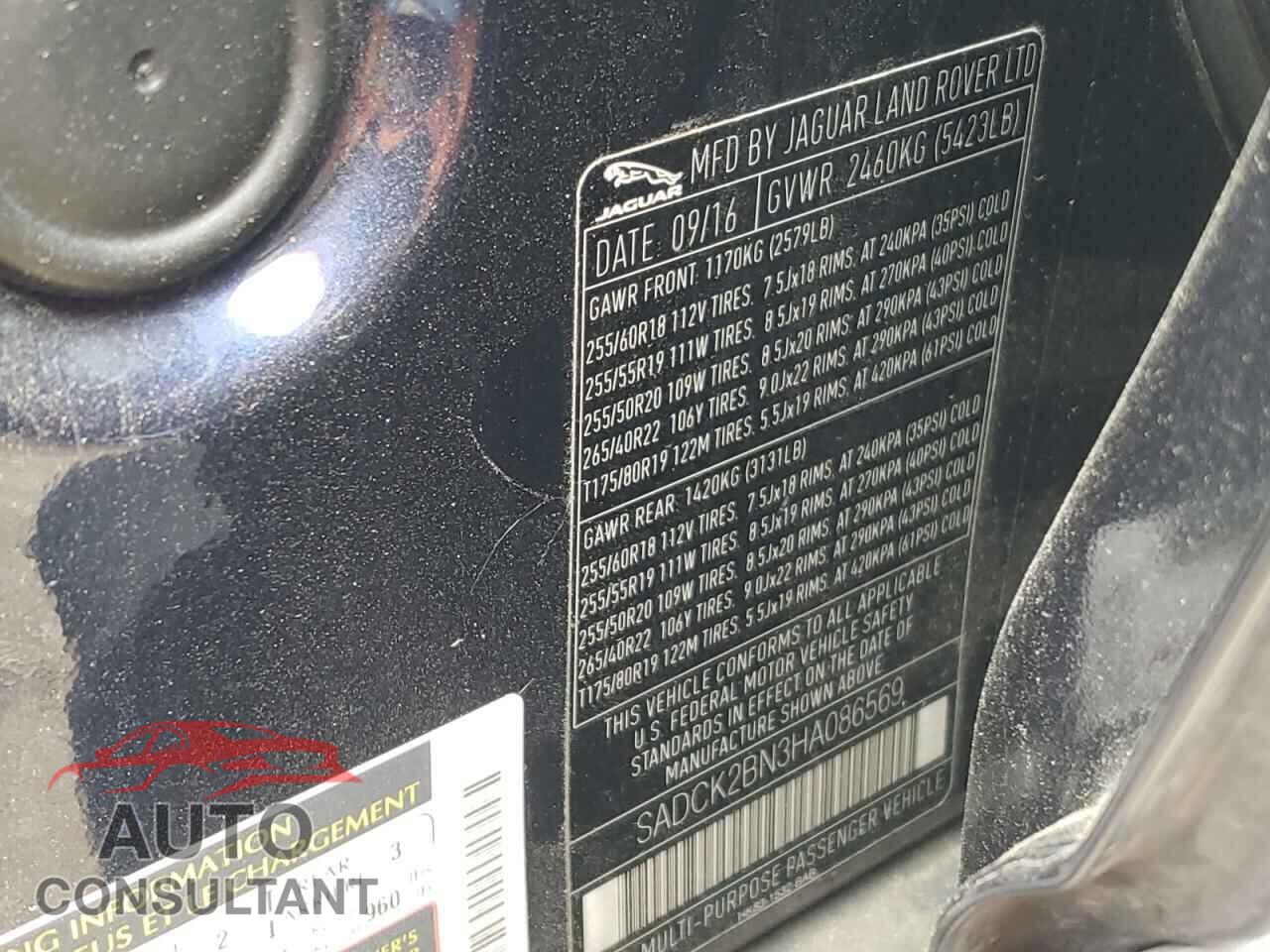 JAGUAR F-PACE 2017 - SADCK2BN3HA086569