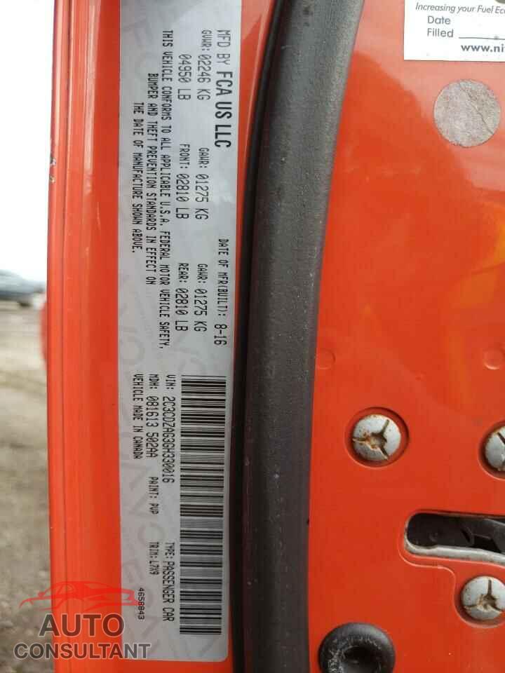 DODGE CHALLENGER 2016 - 2C3CDZAG3GH330016