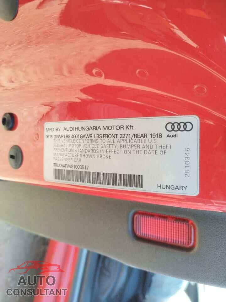 AUDI TT 2016 - TRUC5AFV4G1003517