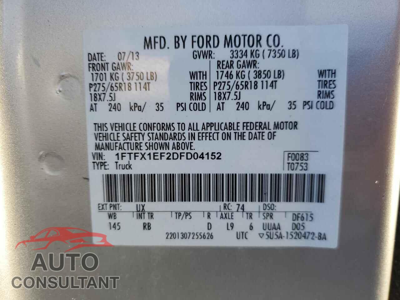 FORD F-150 2013 - 1FTFX1EF2DFD04152